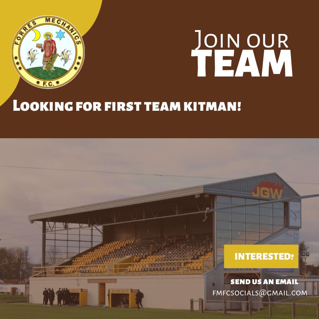 WE’RE LOOKING FOR A KITMAN!